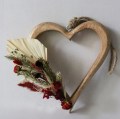 Houten hart 20 cm licht